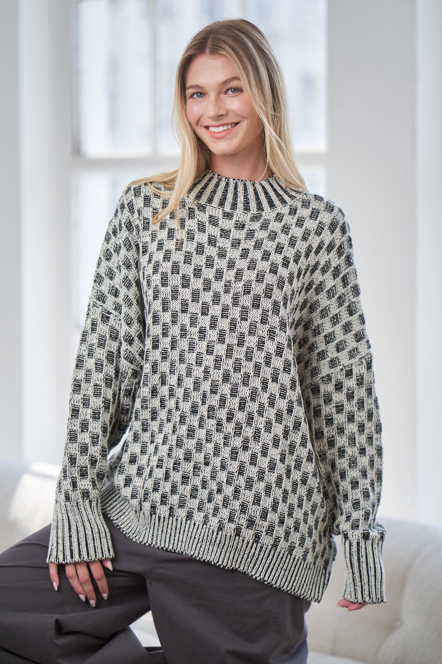Cleo Checkered Sweater