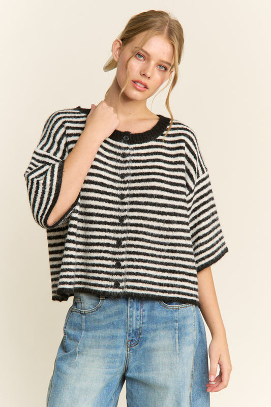 Striped Lou Cardigan - Timeless Neutrals